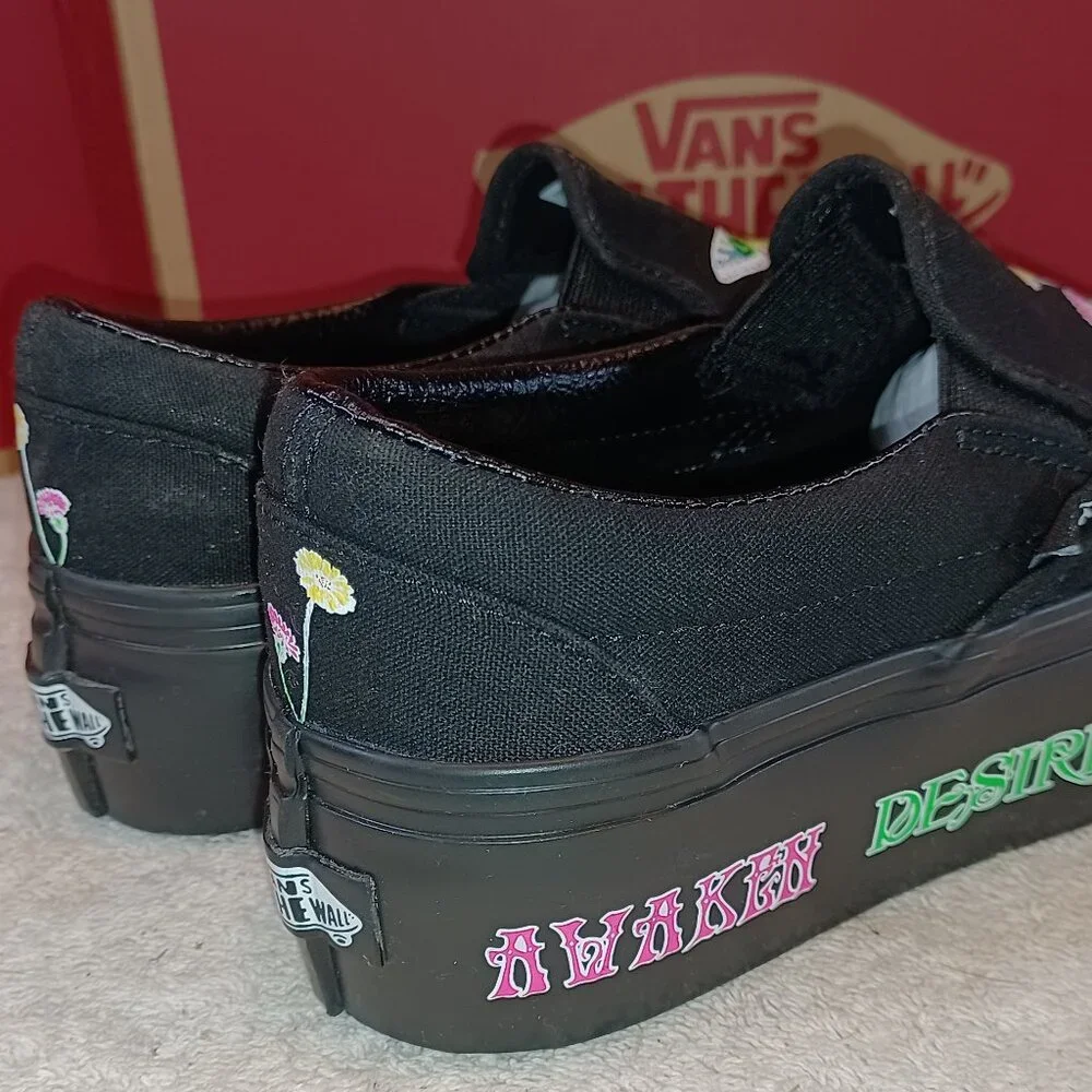 Vans Men's 5/Women's 6.5 Slip On Stackform Morph Glow Blackout VN0A7Q5R10J